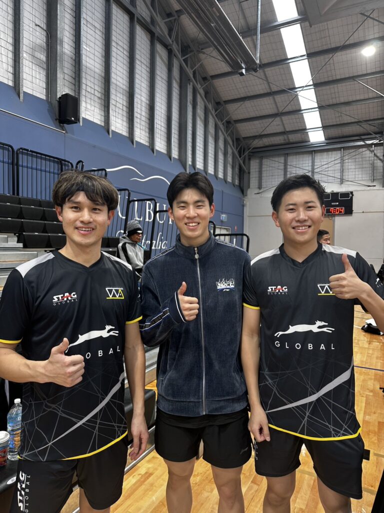 Daiki Shimojo, Paris 2024 Olympian Hwan Bae and Kohki Sugawara at the 2026 Australian National Championships