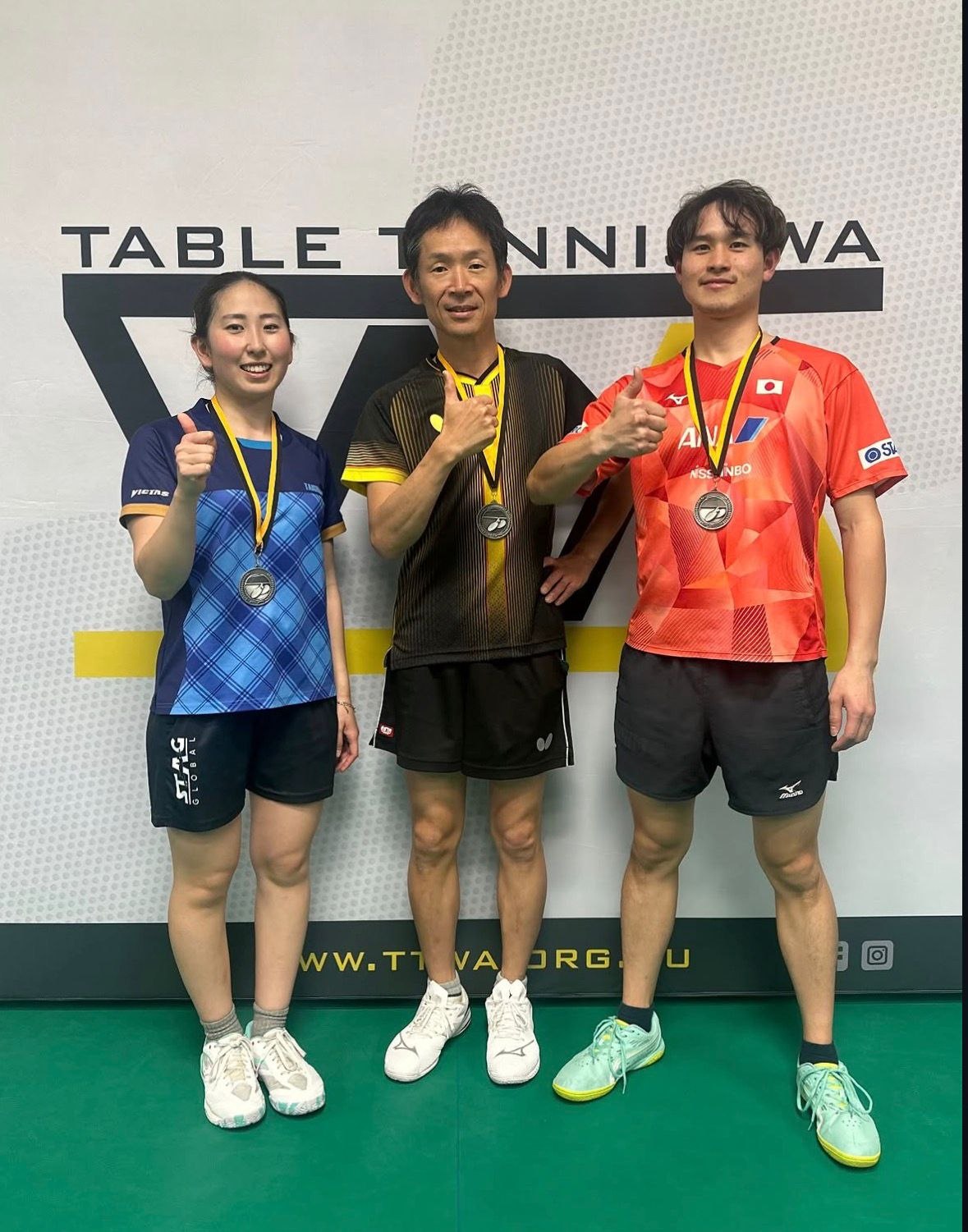 2026 WA State Closed Championships団体戦で準優勝したHina Ishii、Shingo Matsuda、Daiki Shimojo